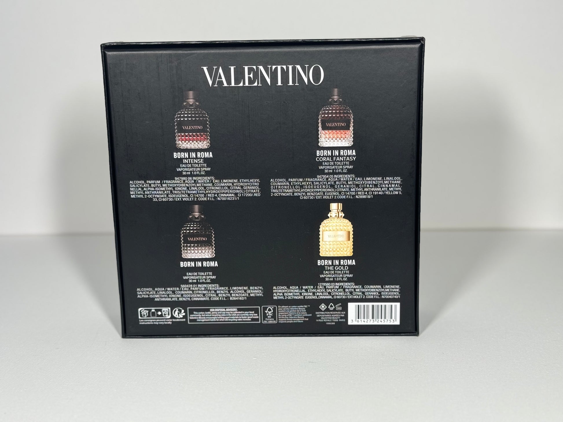 Valentino Born in Roma Gift Set – 4 Mini Perfumes Intense, Coral Fantasy, The Gold, EDT 30ml