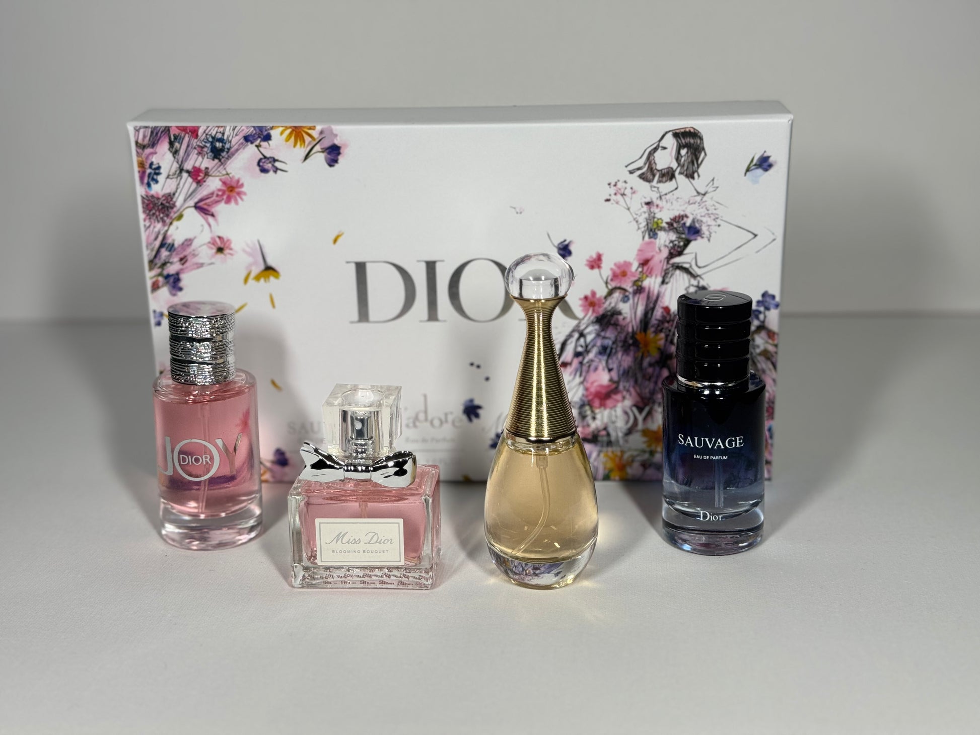 Dior Perfume Gift Set – Sauvage, J’adore, Miss Dior, Joy 30ml Eau de Parfum Collection