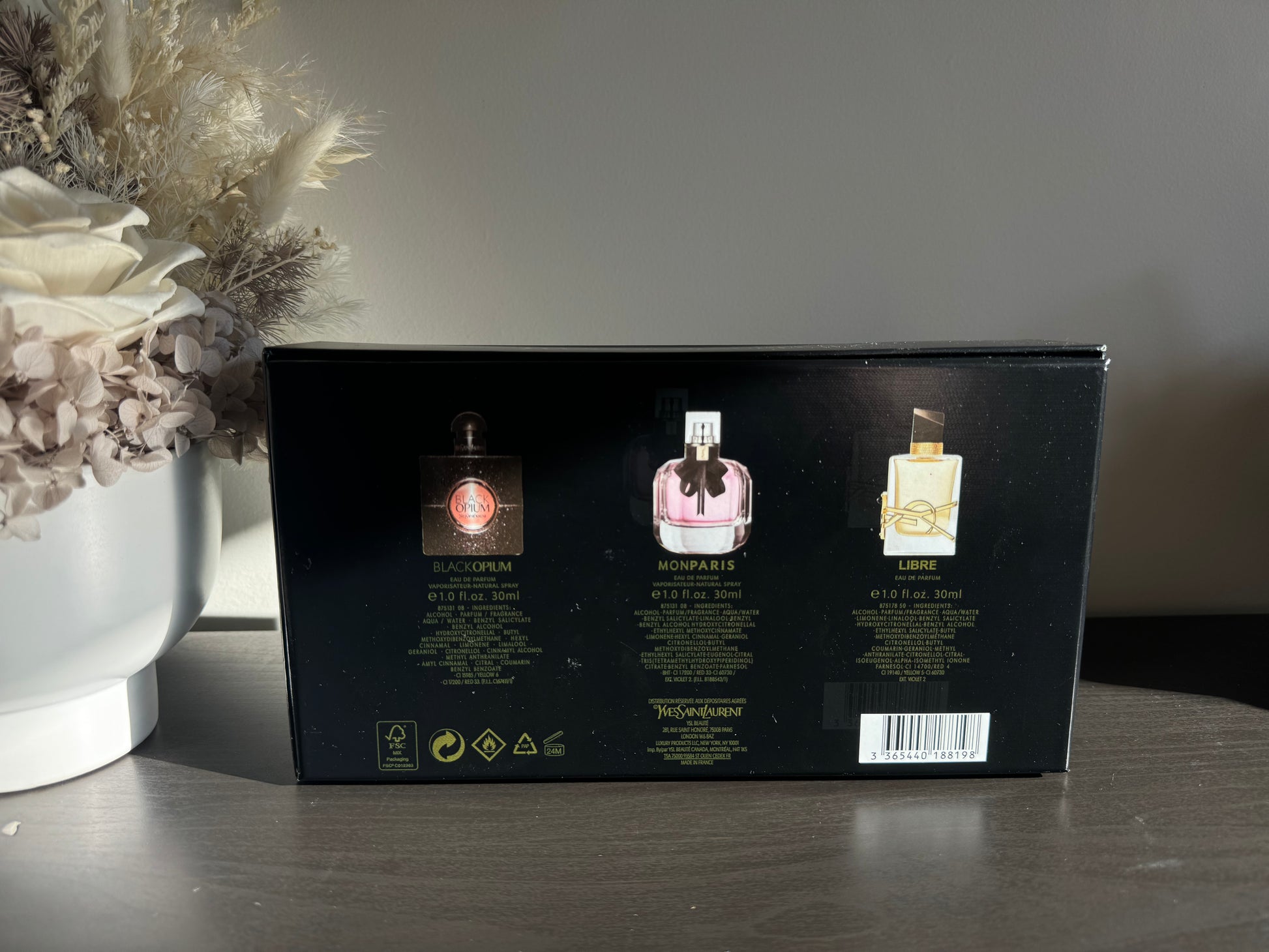 YSL Women’s Perfume Gift Set – 3 x 30ml Eau de Parfum (Libre, Mon Paris, Black Opium)