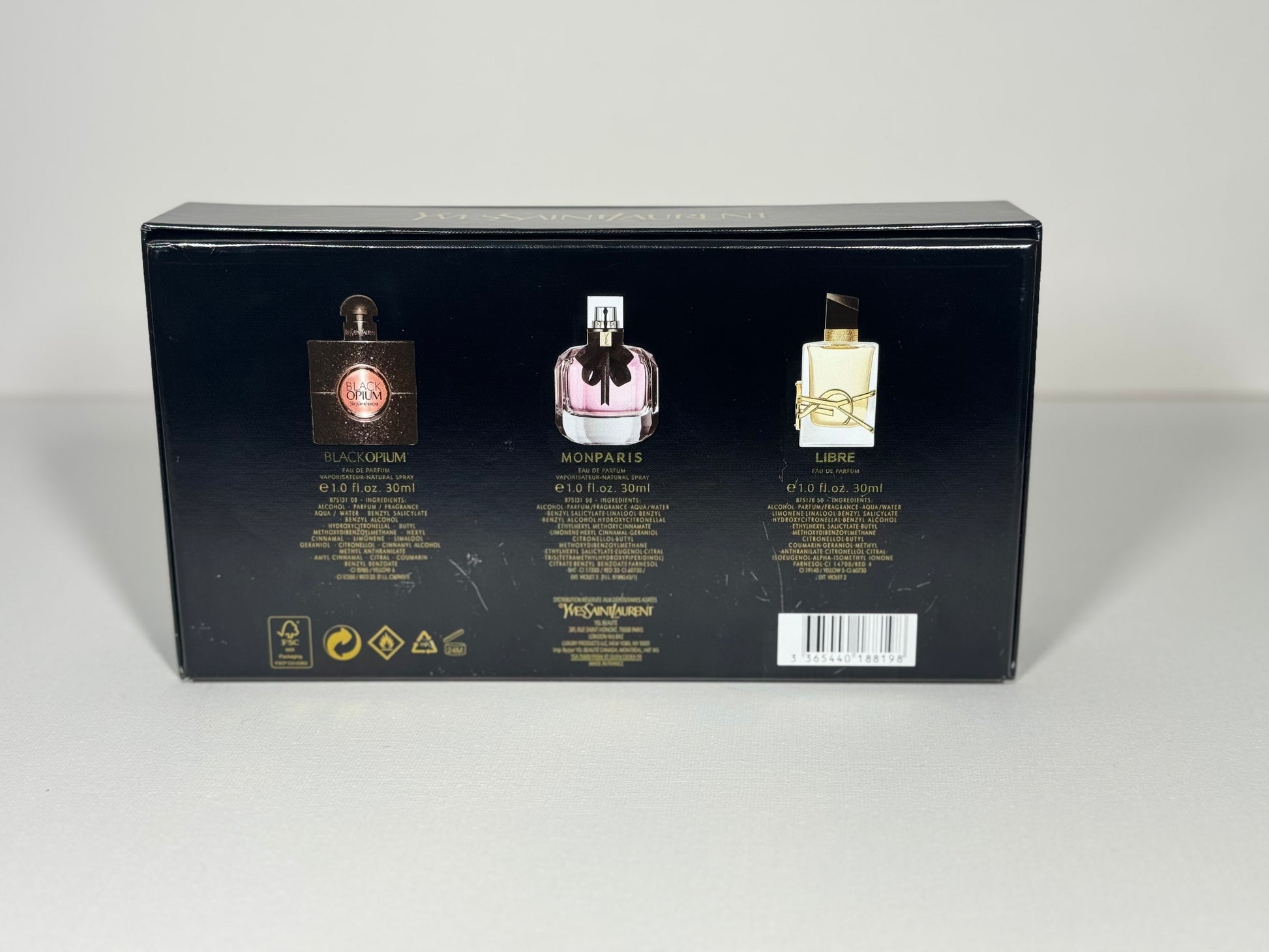 YSL Women’s Gift Set – Black Opium, Mon Paris, Libre 30ml Eau de Parfum Perfume Trio