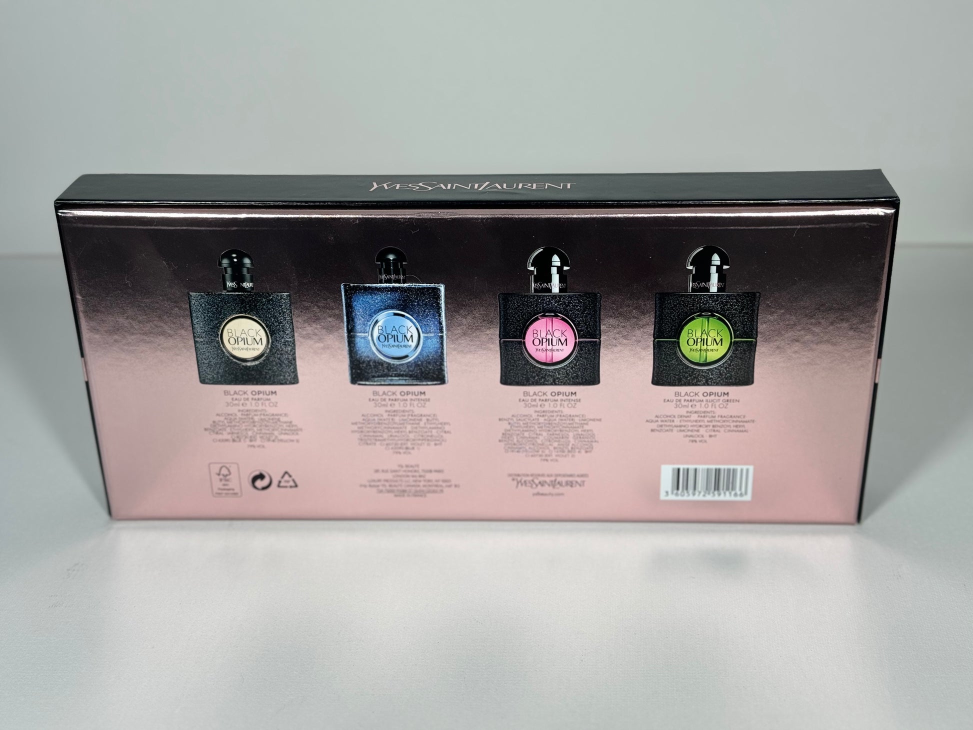 YSL Black Opium Gift Set – 4 x 30ml Perfumes Original, Neon, Intense, Illicit Green