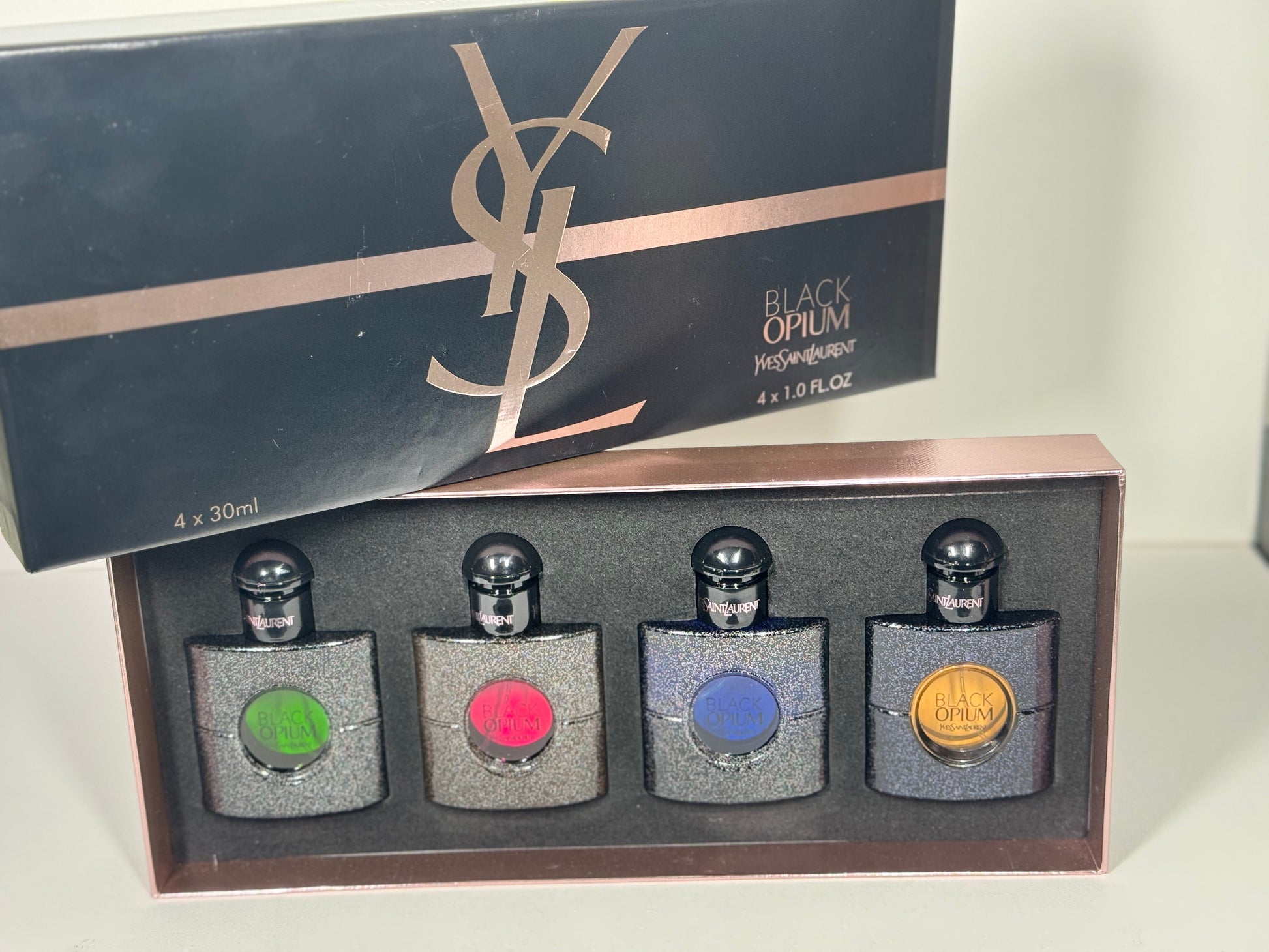 YSL Black Opium Gift Set – 4 x 30ml Perfumes Original, Neon, Intense, Illicit Green