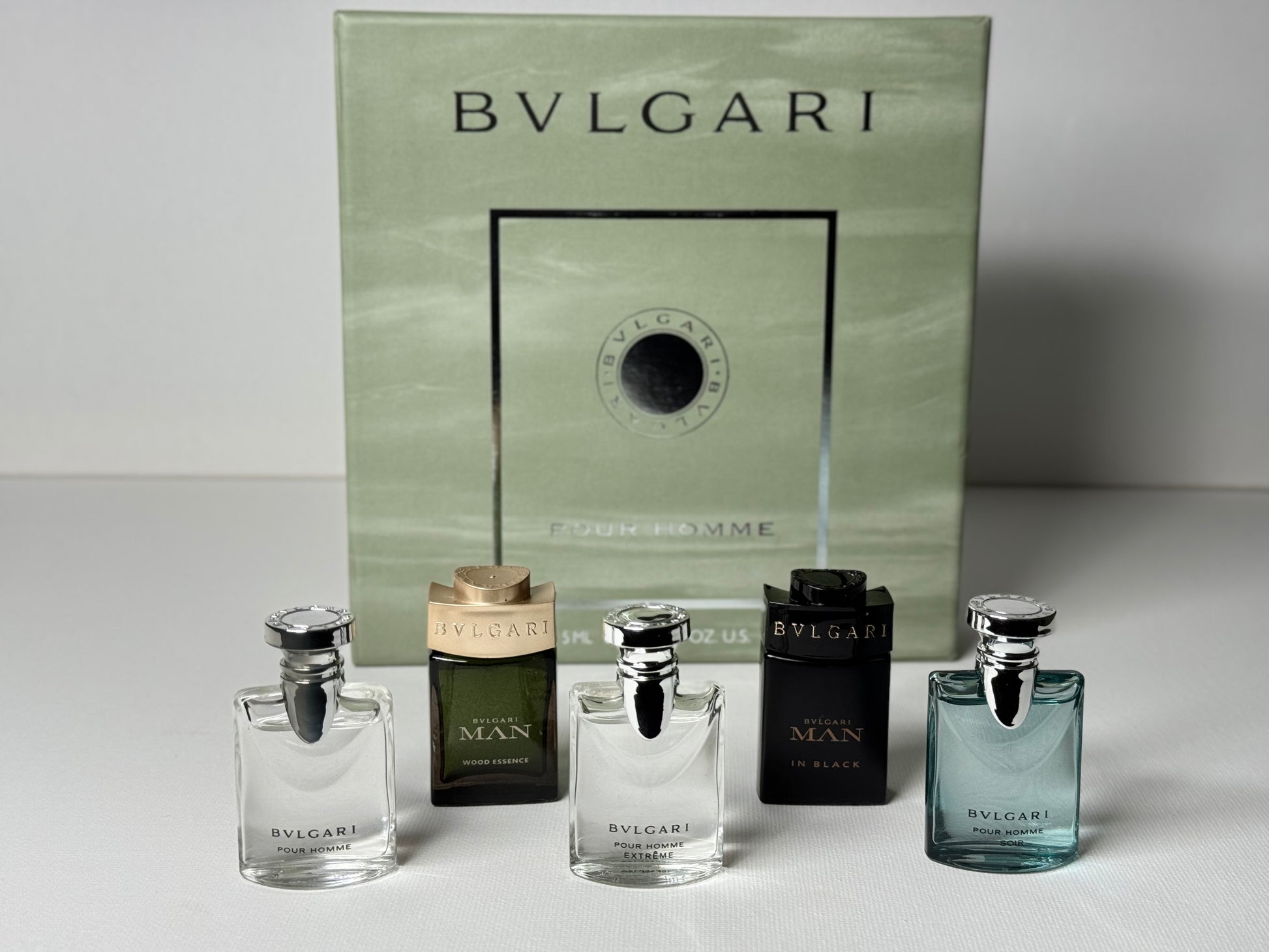 Bvlgari Pour Homme Men’s Gift Set – 4 Mini Perfumes Pour Homme, Extreme, Soir, Man In Black 5ml